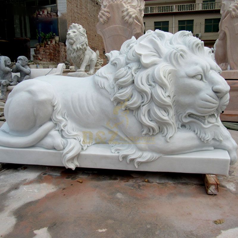 Garden Sculpture Life Size Carved Stone Animals Lion