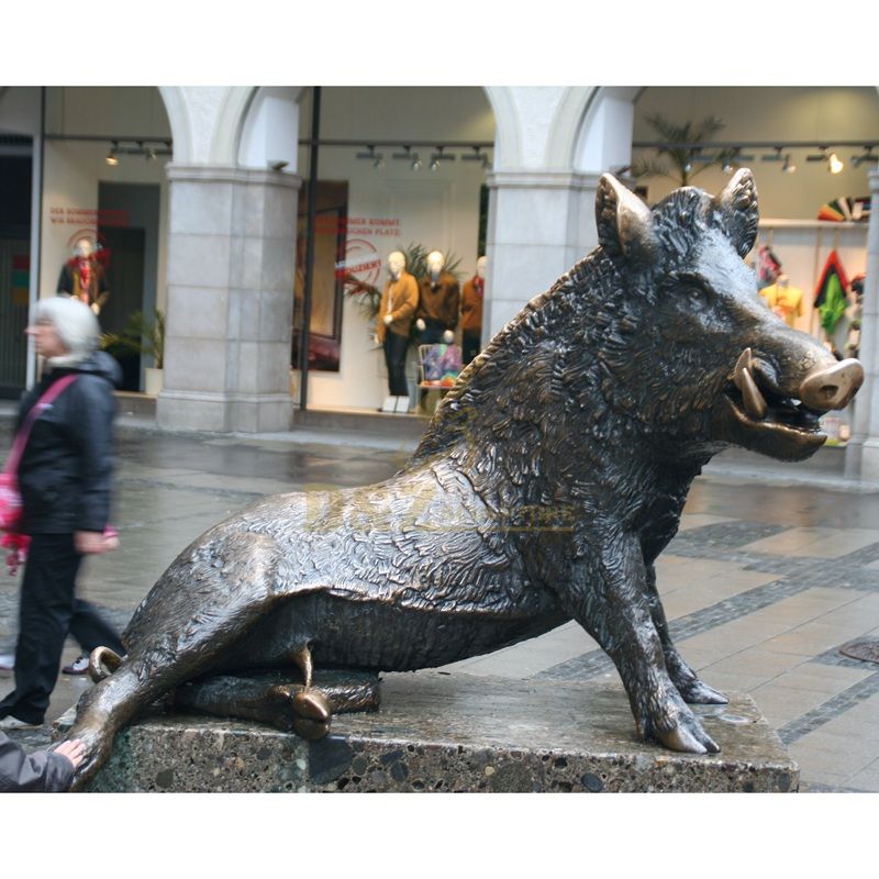 bronze wild boar sculpture