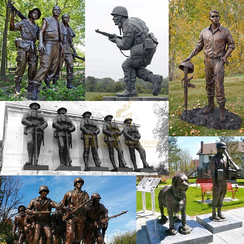 Memorial Bronze Marine Soldier Statue