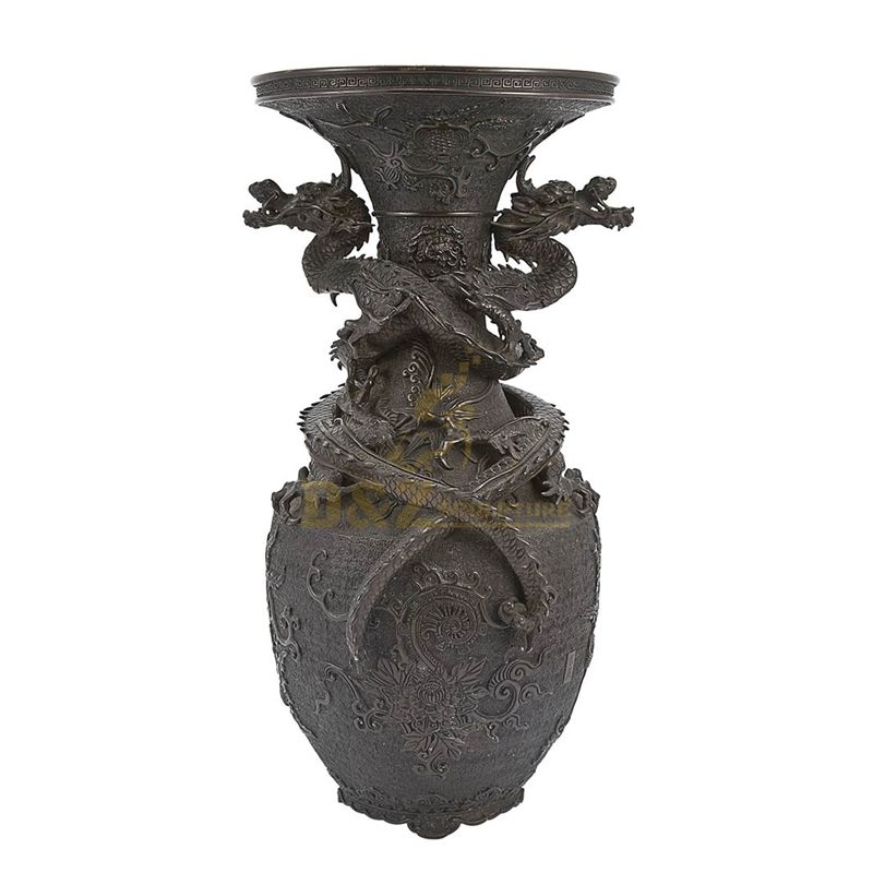 Antique bronze flowerpot sculpture for decoration