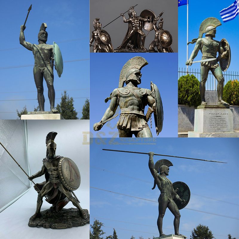 western classical bronze greek warrior statue sculpture for decoration