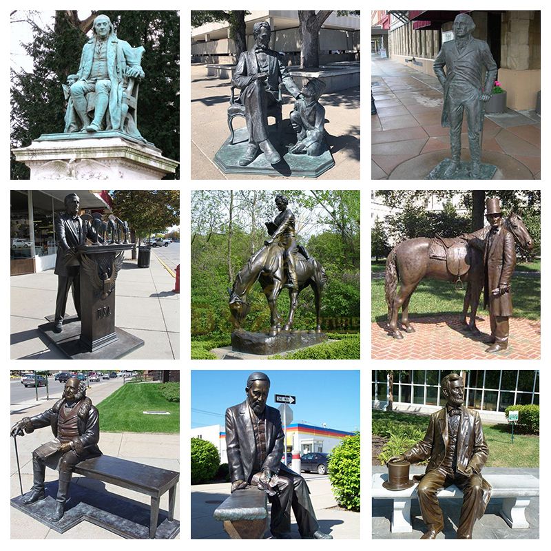 Modern garden decoration sculpture Abraham Lincoln Monument sculpture bronze famous figure statues