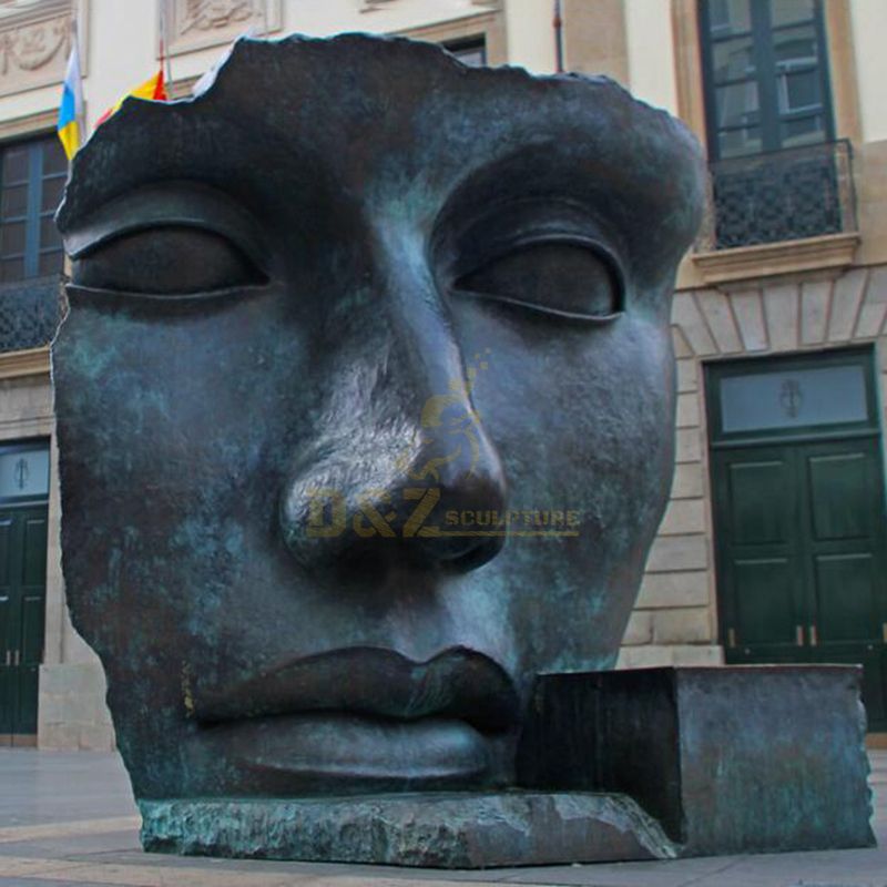 Outdoor Large Abstract Bronze Face Sculpture