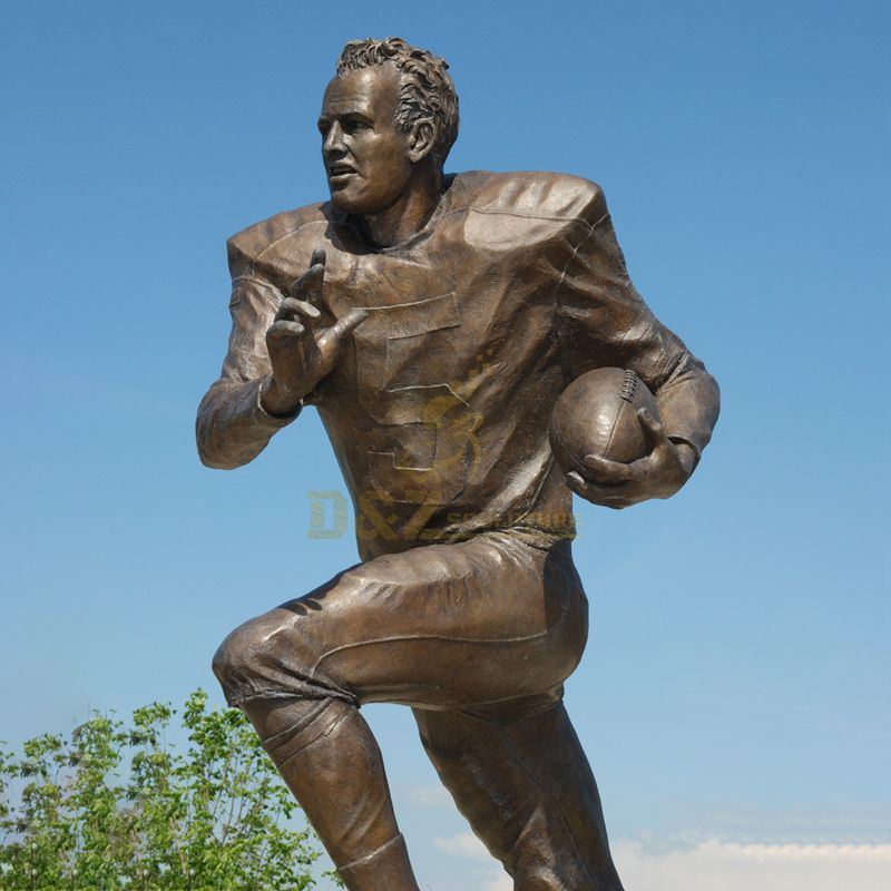 Antique Bronze football Player Figure Statue