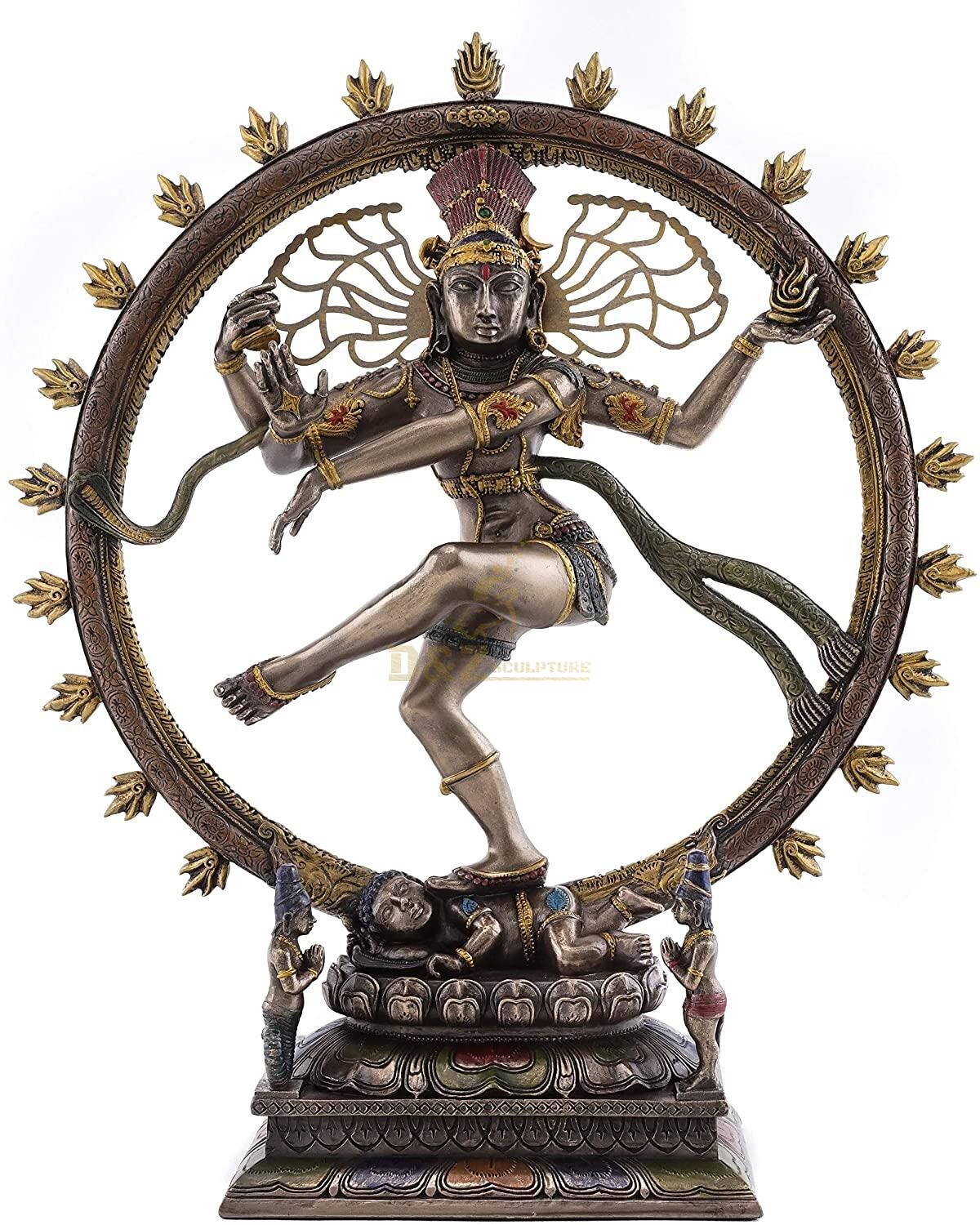 Buddhism temple decoration bronze lord shiva shakti statue