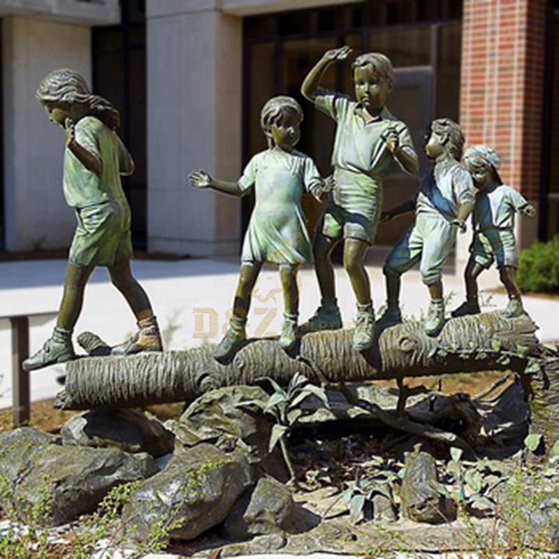 boy and girl garden statues