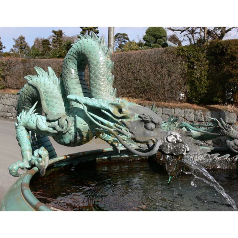 bronze garden dragon head statue sculpture