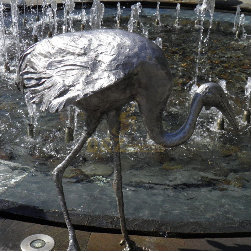 garden crane sculpture bronze crane standing on turtle statue