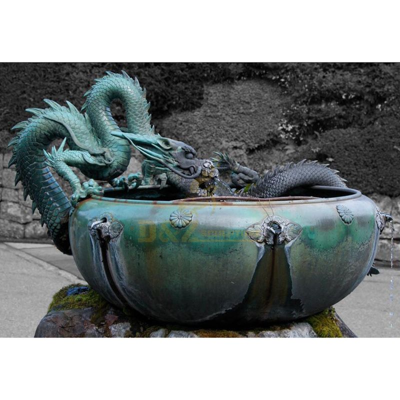 Garden Bronze Dragon Sculpture Fountain For Sale