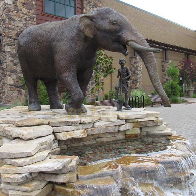 bronze casting life size contemporary elephant sculpture for fountain