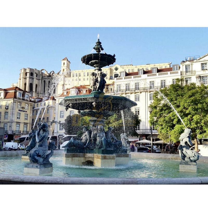 Large Outdoor Bronze Round Pool Water Fountain with Mermaids and Ladies Statues