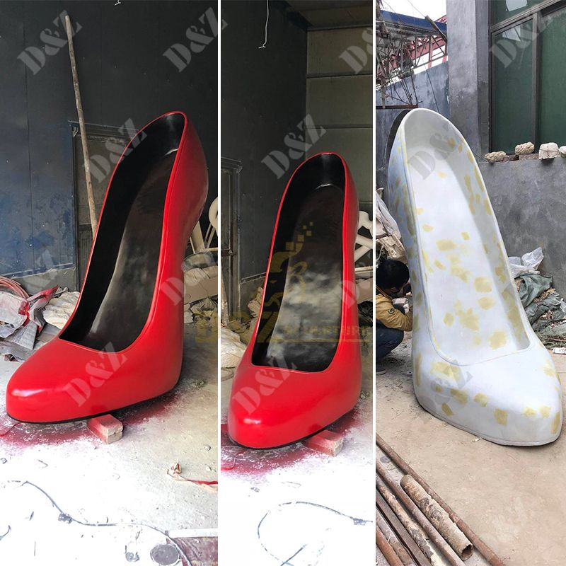 Outdoor Large Modern Fiberglass High Heel Sculpture