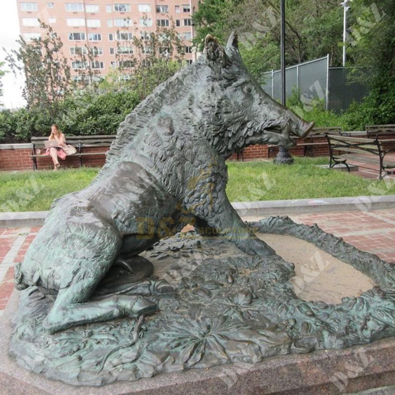Popular Design Metal Animal Statue Bronze Wild Boar Sculpture