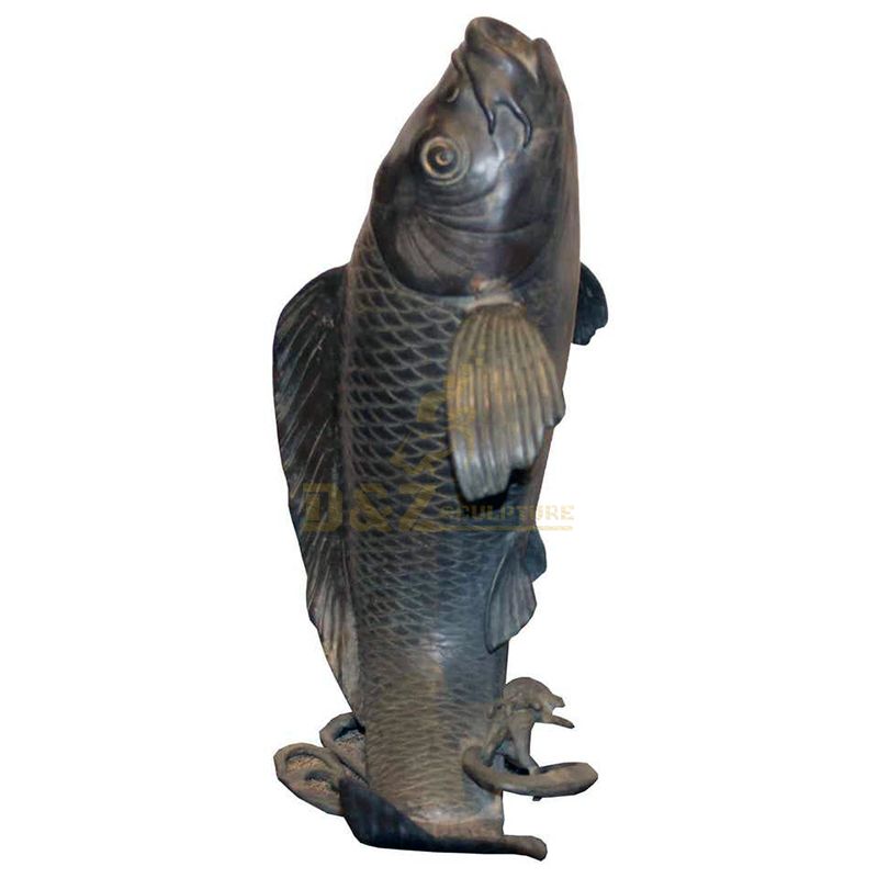 Handmade outdoor garden bronze koi fish water fountain statue for sale