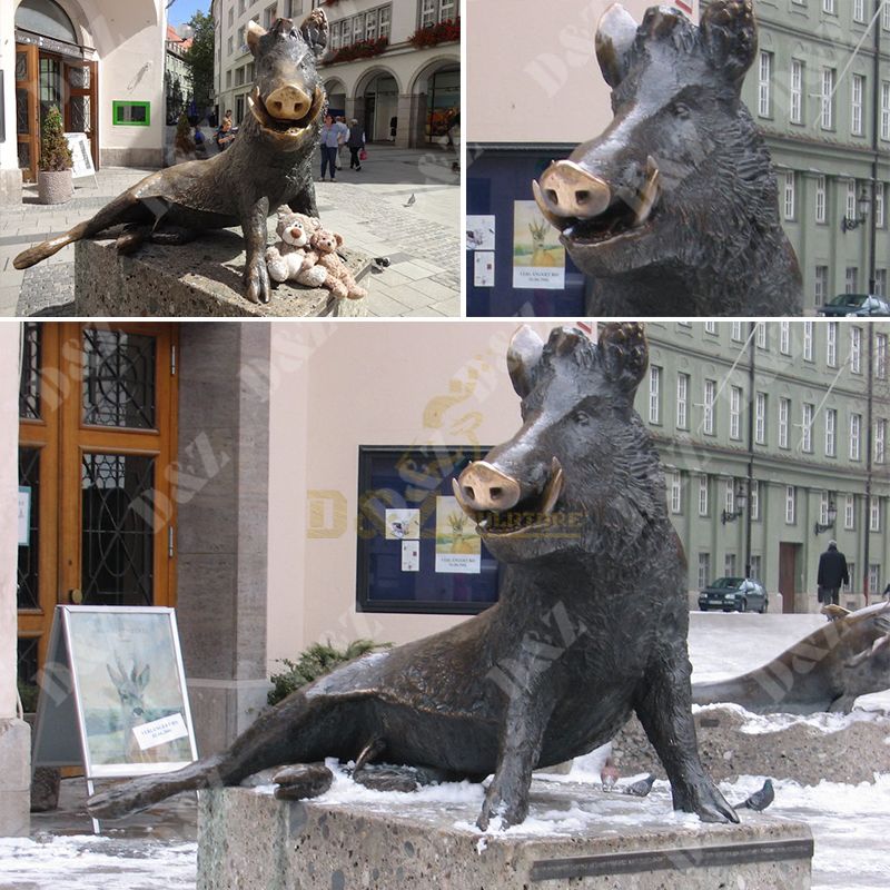 Copper Wild Boar Statue