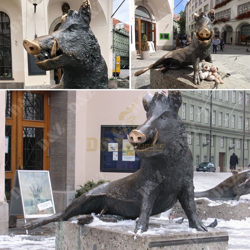 boar wild statue