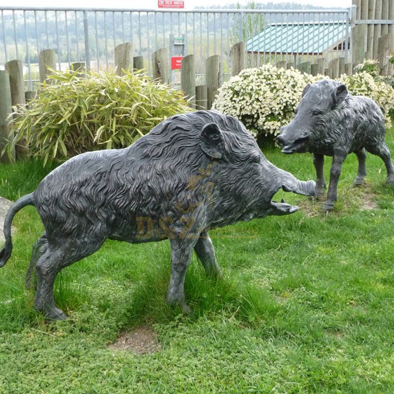 brass boar tusks sculpture
