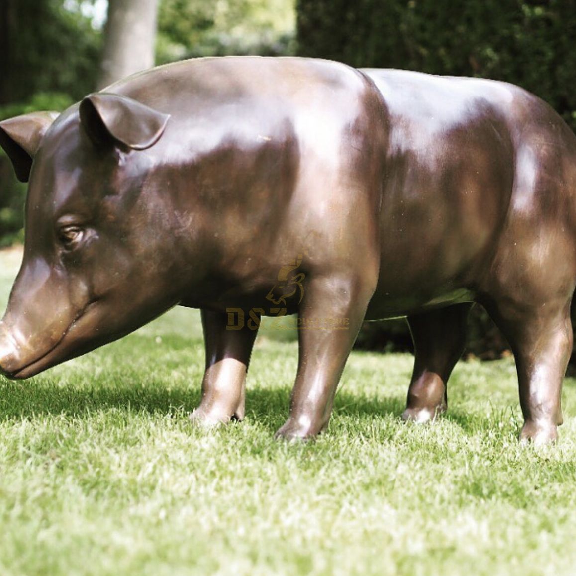 Brass Pig Statue