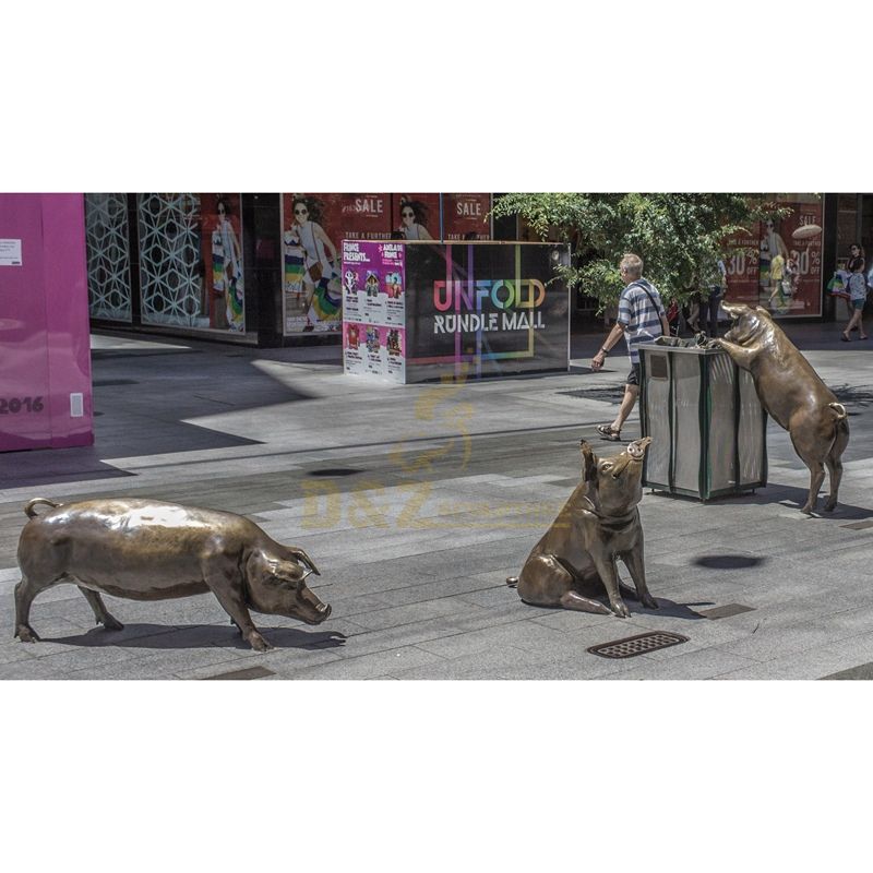 Park decorations copper wild boar outdoor sculpture