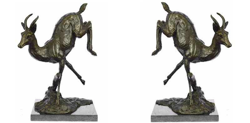 Llife size outdoor bronze antelope sculpture for garden
