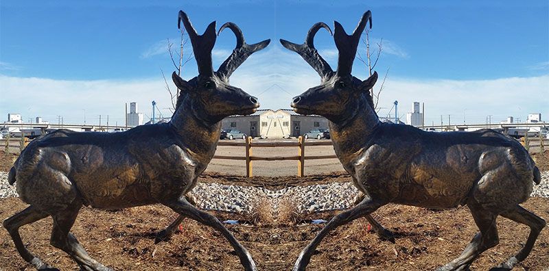 Outdoor Running Metal Casting Bronze Antelope Sculpture