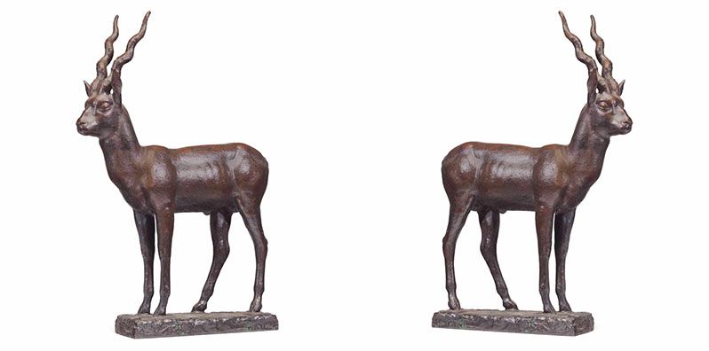 Life Size Bronze antelope Standing Sculpture For Outdoor