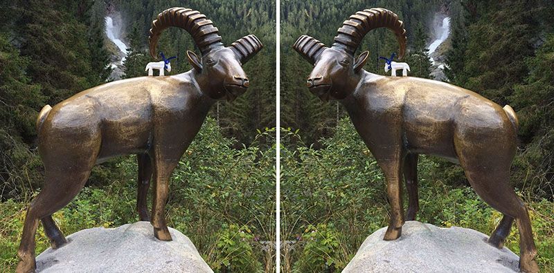 Smooth Metal Animal Bronze Antelope Sculpture