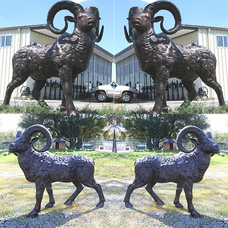 Outdoor bronze ram statue for sale