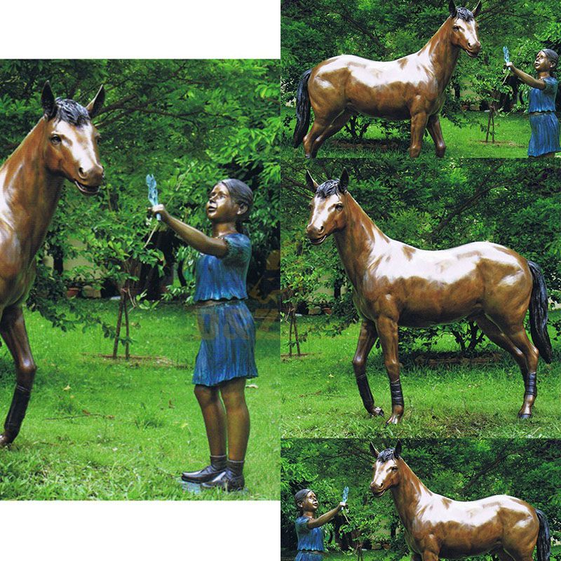 horse statues garden