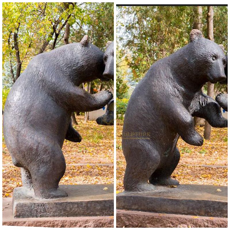 Outdoor Large Standing Animal Bronze Bear Sculpture