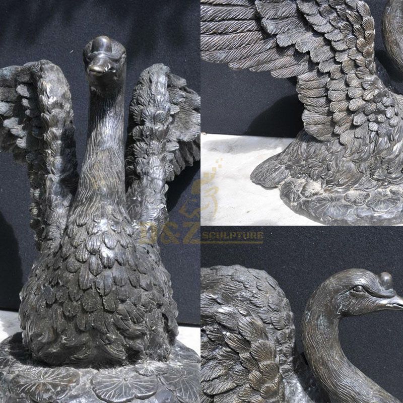 Outdoor metal swan garden statue for sale