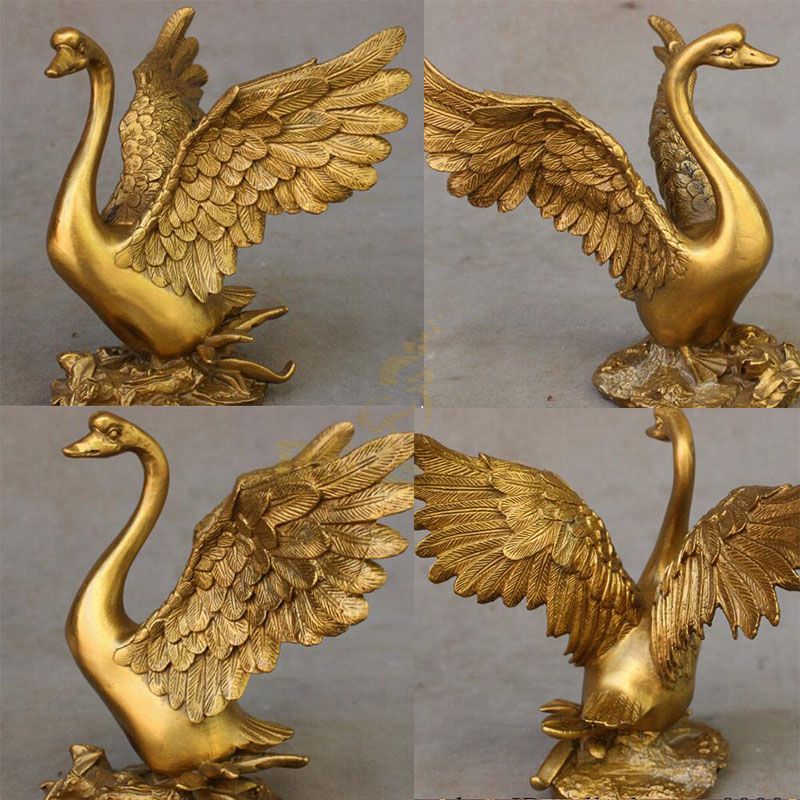 Brass swan statues for sale