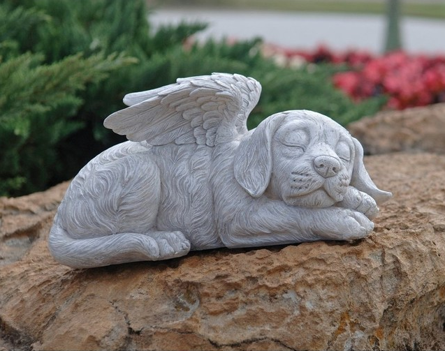 sleeping dog statue