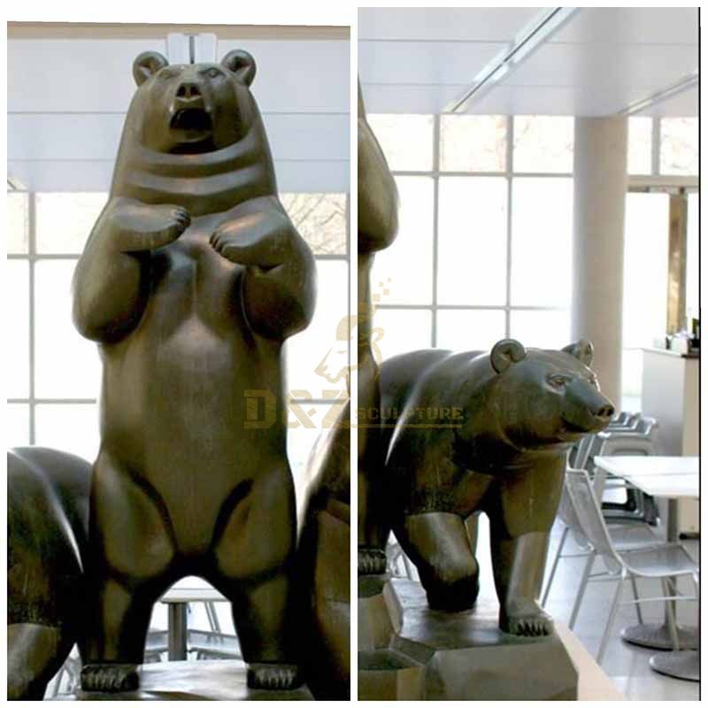 Wholesale antique bronze bear sculpture home decorative animal statues