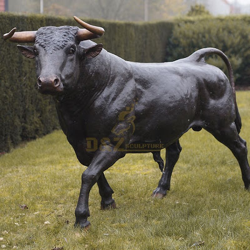 Bronze bull sculpture