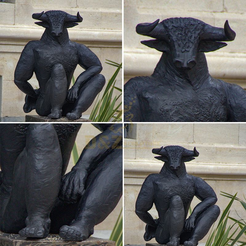 Bronze cow statue