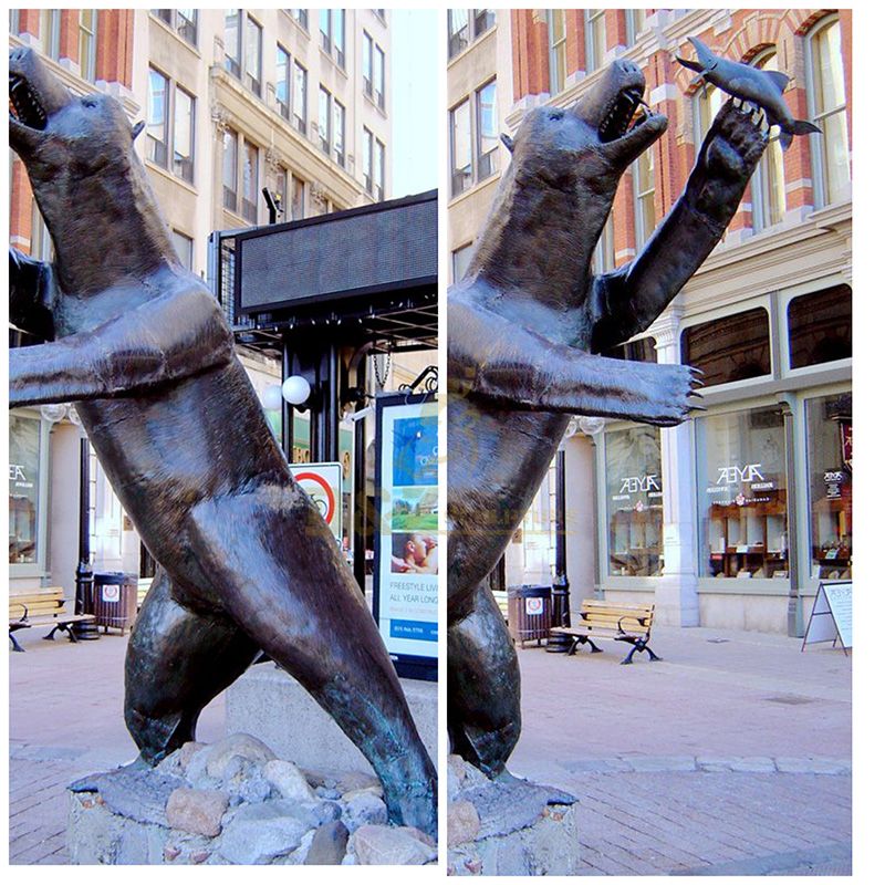 Brass Animal Bear statue sculpture