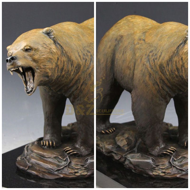 Large Life Size Outdoor Cast Bronze Brass Bear Sculpture