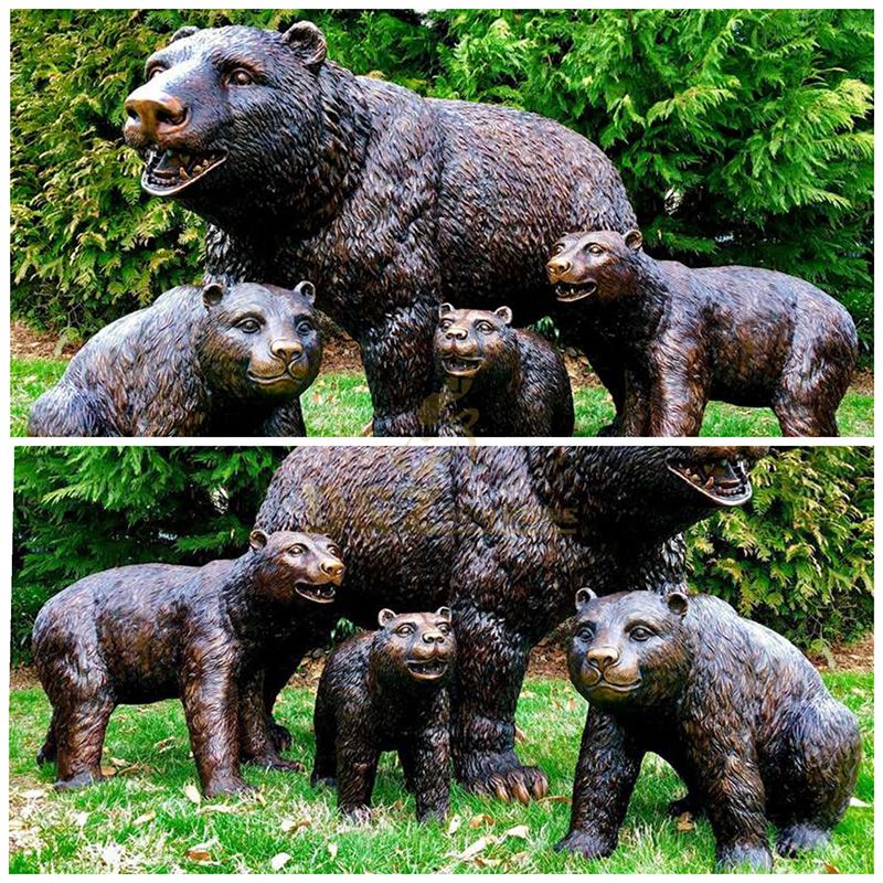brass casting metal craft bronze bear sculpture
