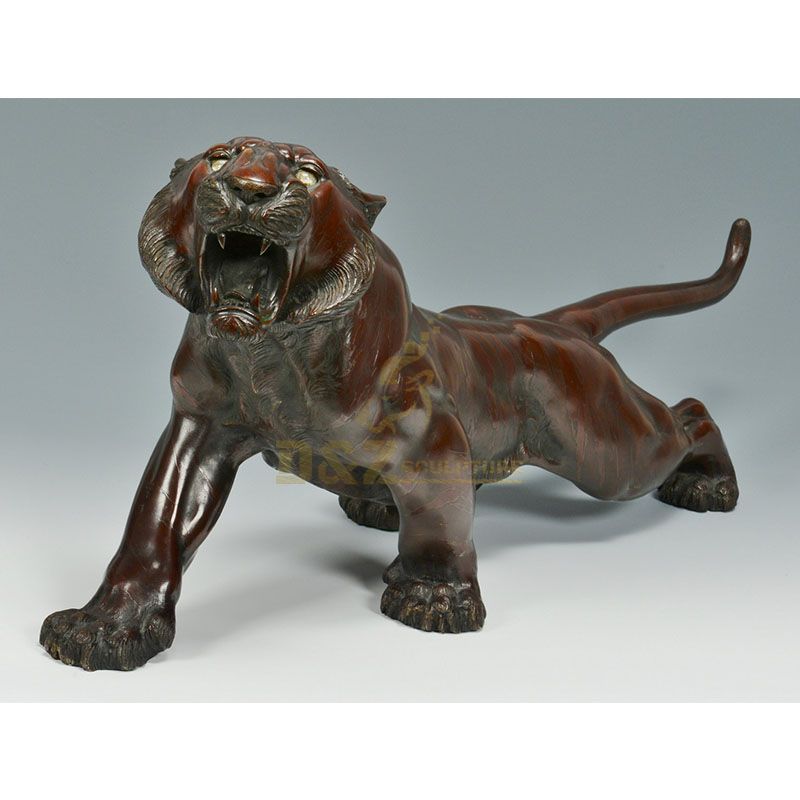 Antique bronze tiger statue home decor for sale