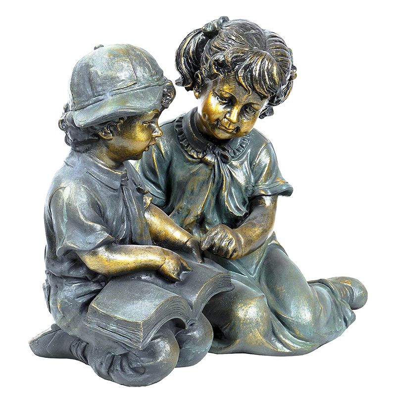 boy and girl garden sculpture