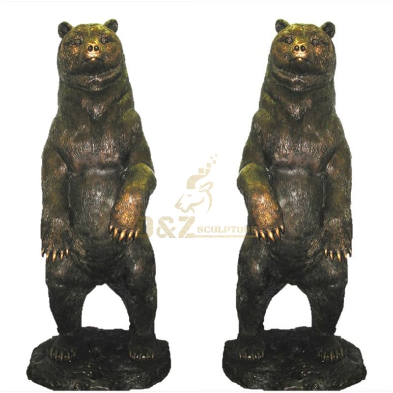Hot sale high quality life size bronze black bear sculpture