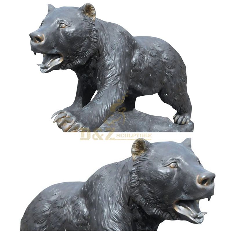 large bronze bear statue outdoor sculptures