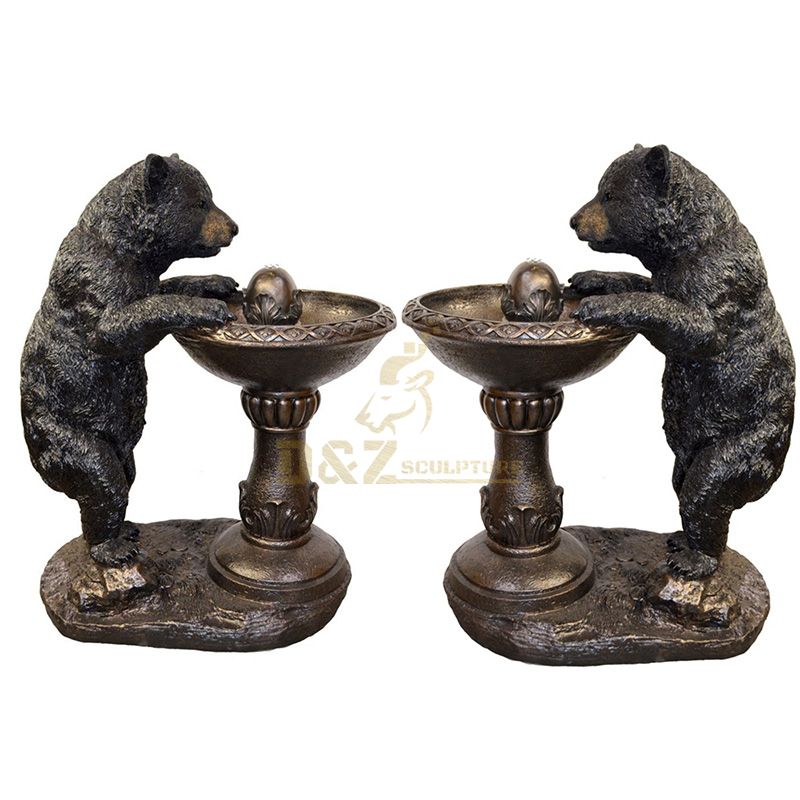 Life Size Water Fountains and Bear Bronze Animal Statue Sculpture