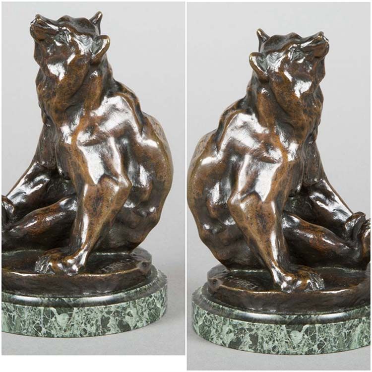 Home decoration cute hot sale garden animal bronze natural size bear statue