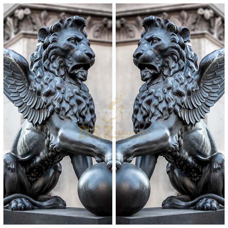 New listing quality domineering bronze lion sculpture