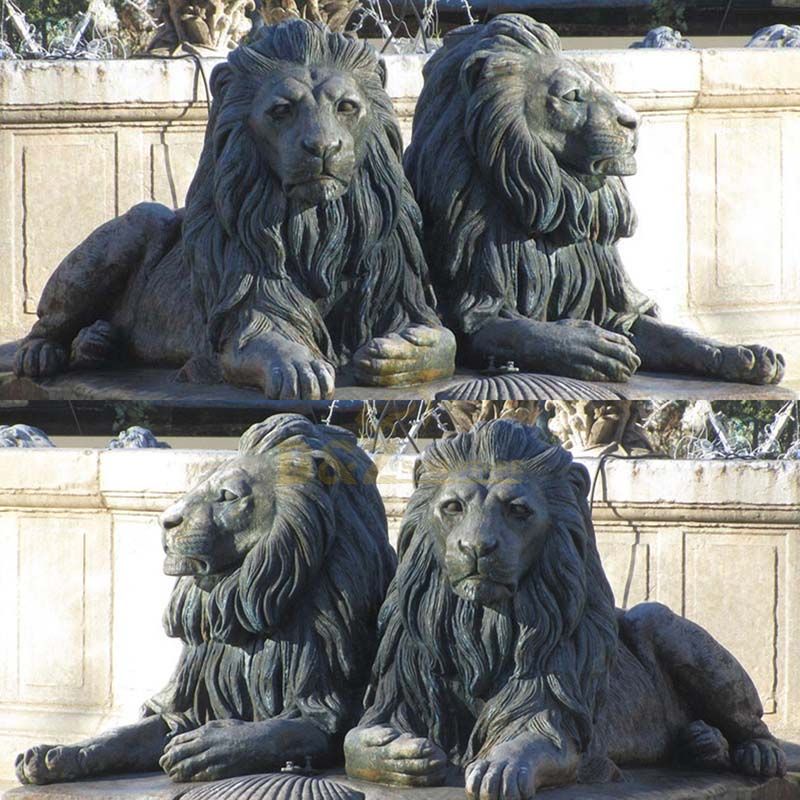 European popular bronze garden decoration lion sculpture