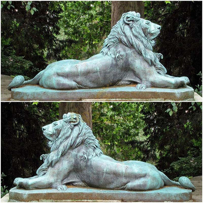Outdoor life size bronze lion sculpture for sale