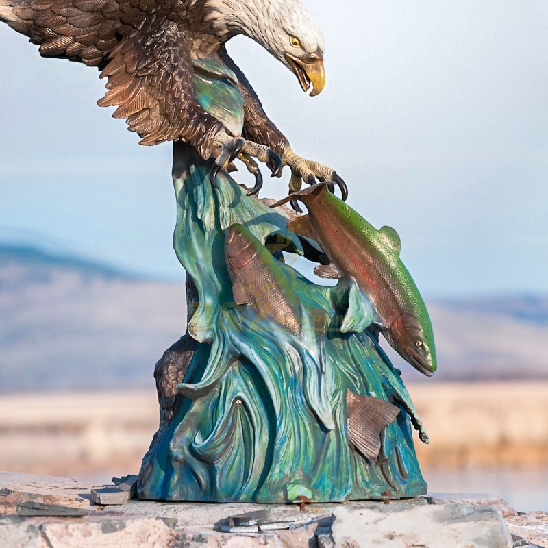 Custom metal crafts home garden animals bronze carvings eagle sculpture
