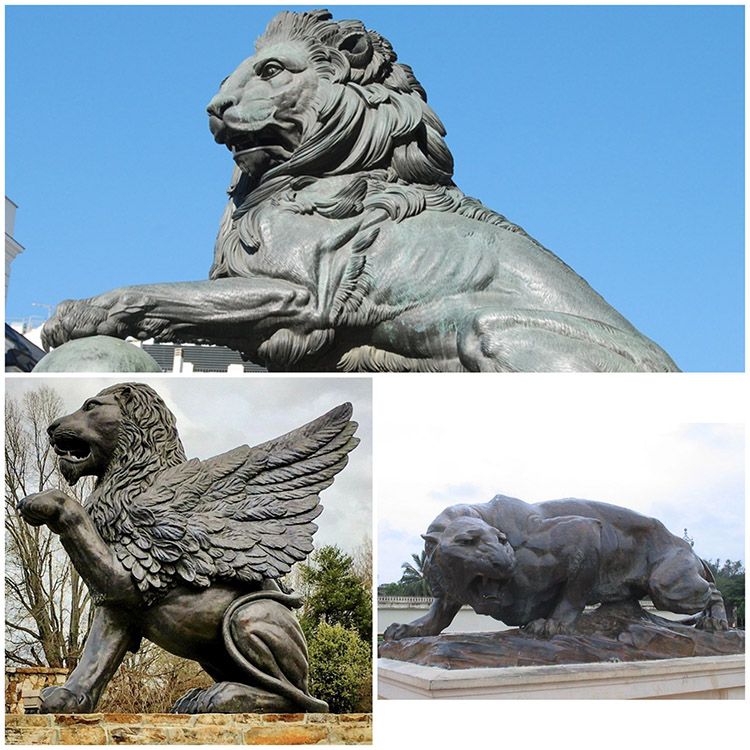 High quality large best prices life size bronze  lion sculpture